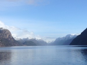 Fjord view with blue sky!