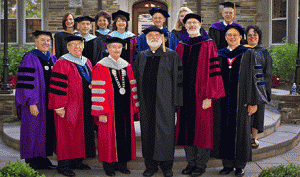 Faculty in academic regalia