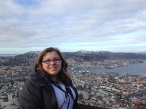 Niece Erin on top of the world (at least Bergen)