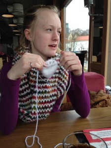 Anya knitting