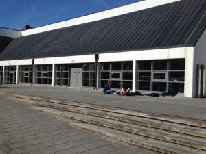 MHS students studying in the sun