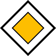 Priority road sign