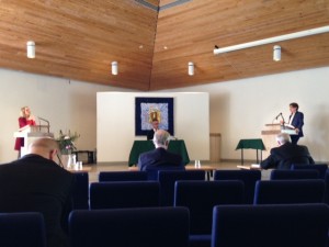 The PhD defense in the aula (auditorium) at MHS