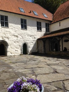 Monastery courtyard with flowers