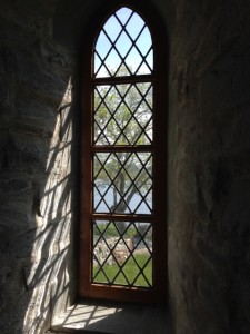 The rebuilt abbot's house has stunning windows with a gorgeous view of the North Sea.