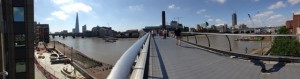 A panorama from the Millenial Bridge over the Thames River