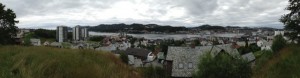 A panorama shot of Gandsfjord with Sandnes at the far right