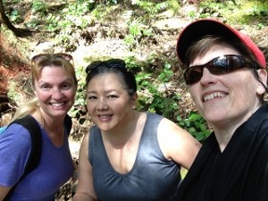 Kristi, Leslie, and me going up!