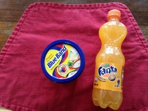 Blue Band is a margarine spread that Anya likes. We both love Passion Fanta!