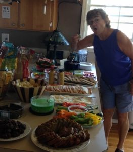 Jean is checking out the spread!