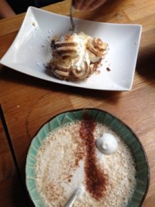 Look how big the bowl of chai is!