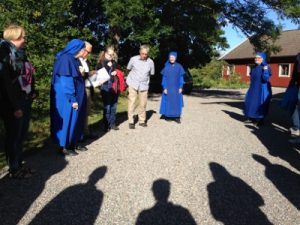 Being welcomed by the sisters.