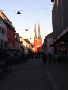 Finally in Växjö as the sun is low on the horizon