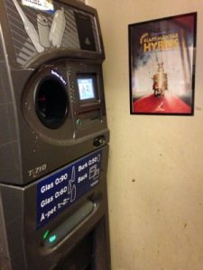 The bottle recycling machine.