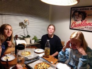 Pizza night with Anya and friends